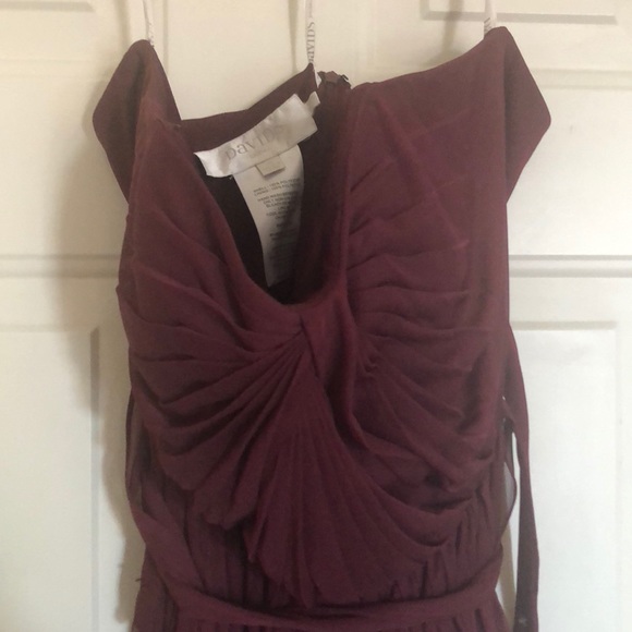 Davids Bridal Burgundy Formal Long Dress - Picture 6 of 10